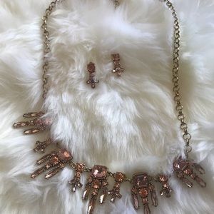 IMAN champagne pink necklace & earring set